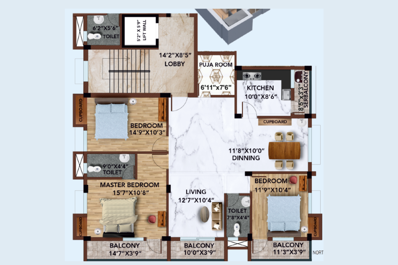 3 BHK Flats